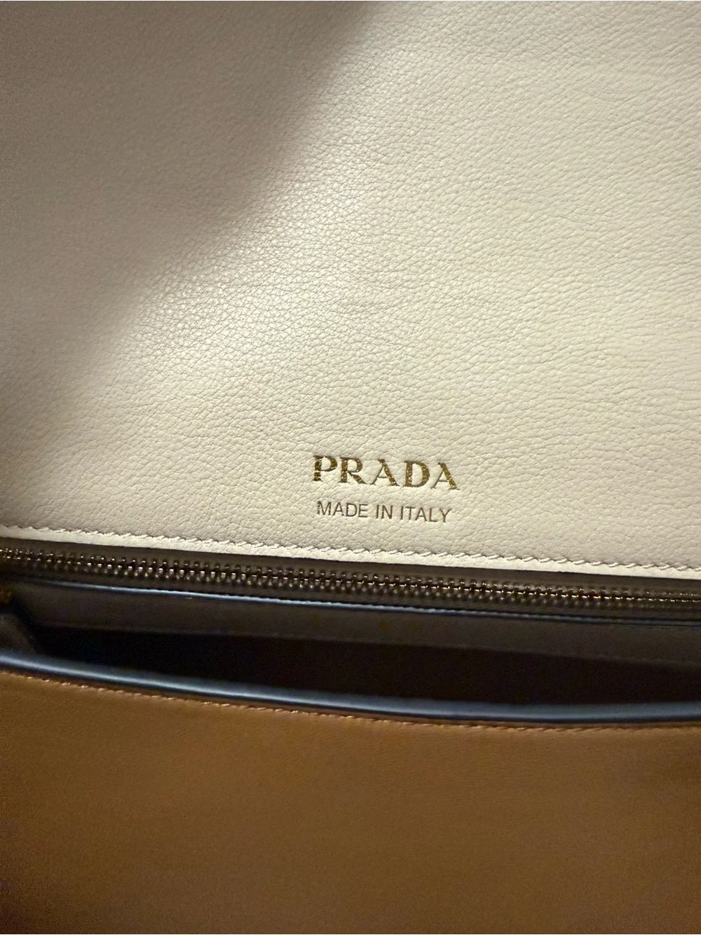 NEW Master Prada Nude Beige REAL Leather Shoulder Bag with Gold Chain Straps